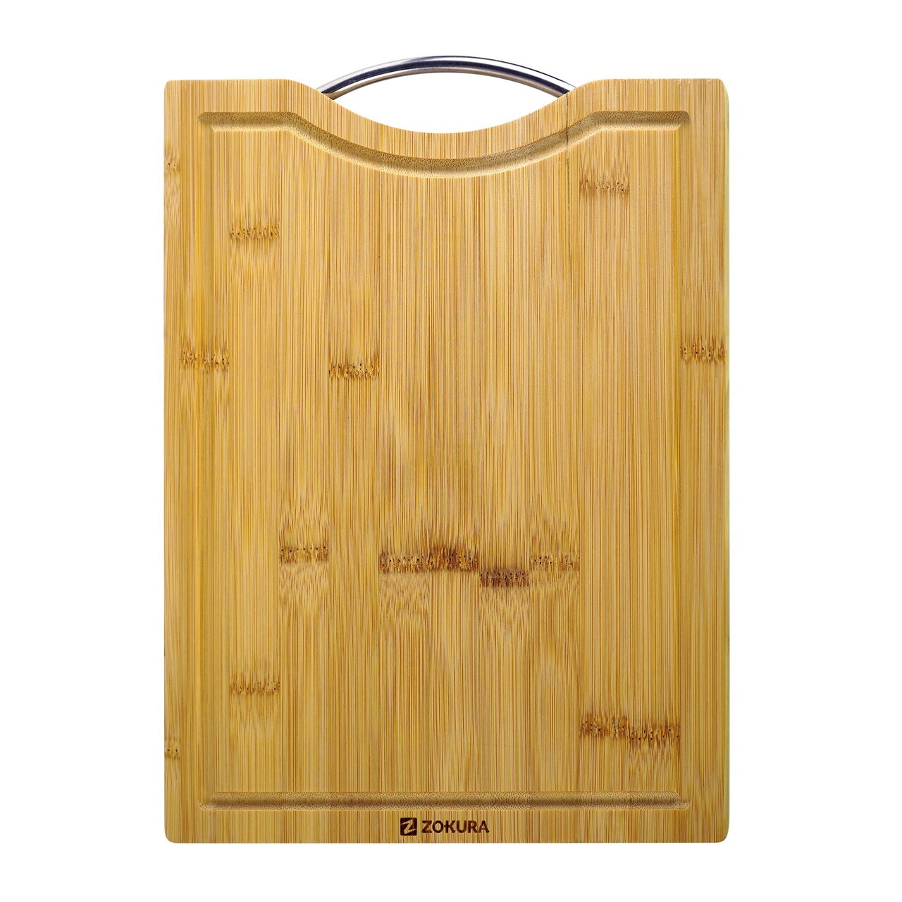 Tocator cu maner, din bambus, 34 x 25 cm, Grosime 1,5 cm - Zokura - imagine 5